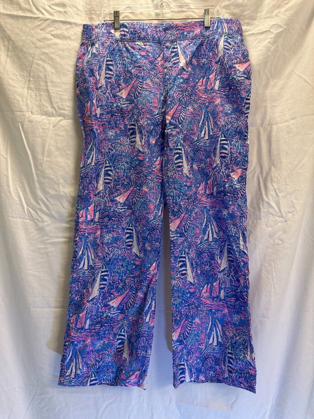 Lilly Pulitzer Deri Linen Palazzo Pant in Boca Blue It's A Sailabration